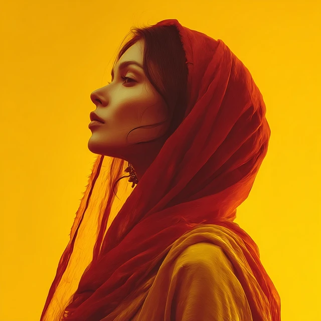Pakistani Beauty: Dramatic Portrait with Bold Colors