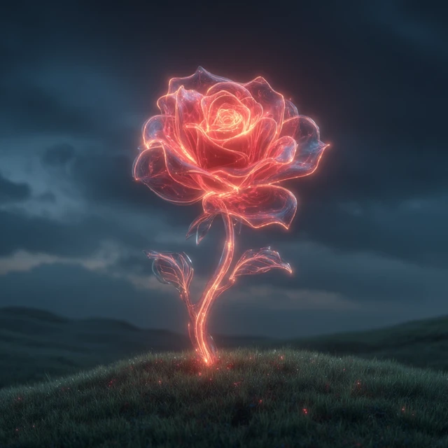 Glowing Rose 3D Render
