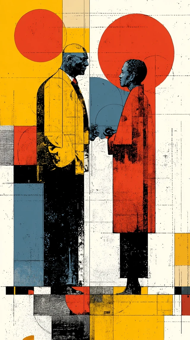 Abstract Bauhaus Conversation Art