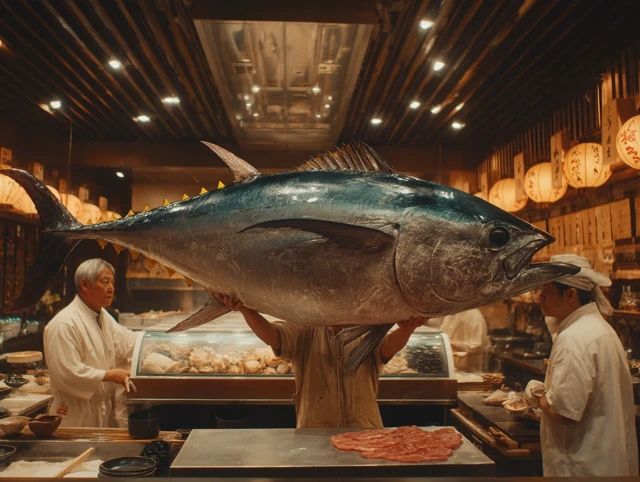 Japanese Tuna King Chef Kitchen Cooking