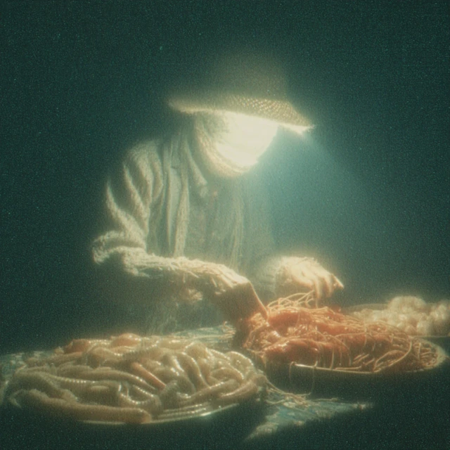 VHS Footage Pasta Man Lampreys Surreal Dinner