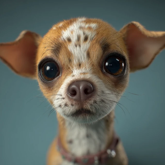 Photorealistic Cute Baby Dog Puppy Portrait