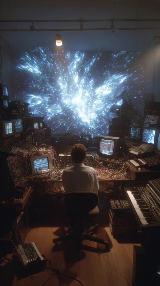 Music Studio with Exploding Star Light Show