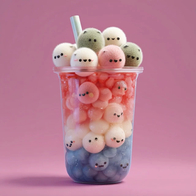 Tribble Boba Drink with Watermelon and Lychee
