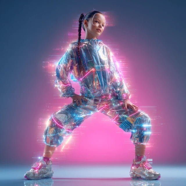 Ai Inspired Fashion Portrait of a Smiling Girl