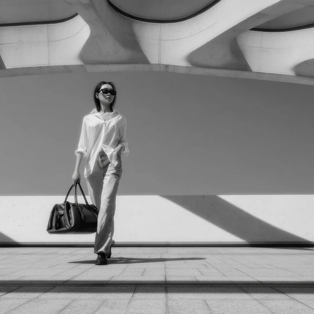 Architect in Black White with Louis Vuitton Handbag