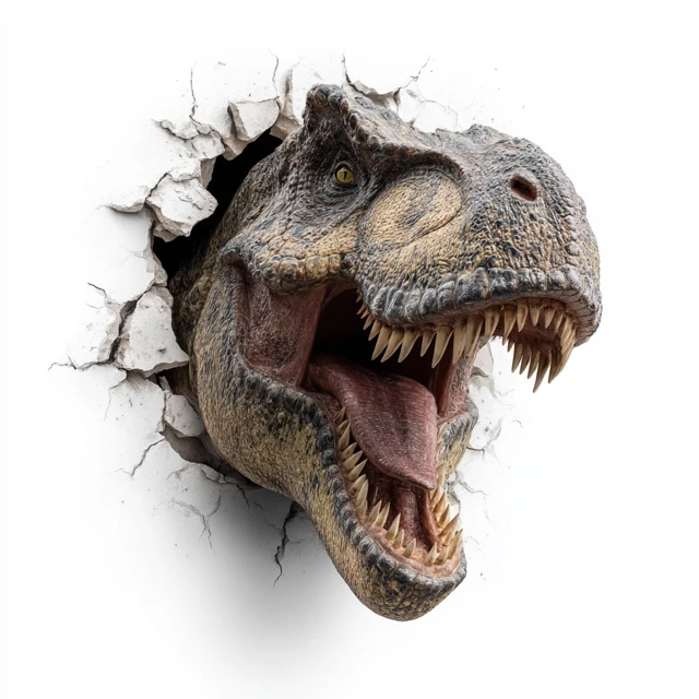 T Rex Breaks Through Wall High Detail