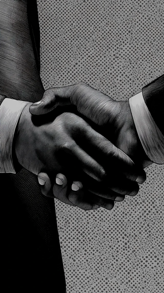 Handshake Pop Art Black and White