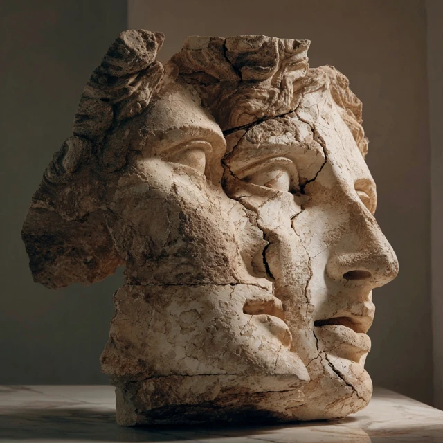 Greek Sculpture Fragmented Head Statue
