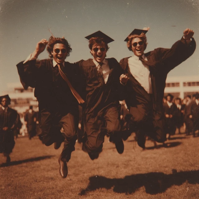 1970s Graduation Moment Vintage Polaroid Photo