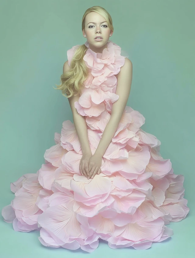 Vogue Fashion Shoot Pink Petal Dress