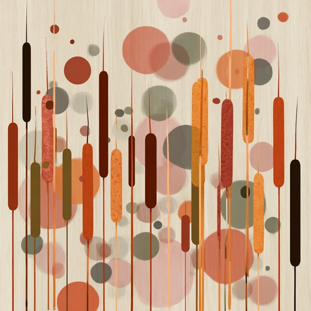 Cattails in Bermuda Inspired Abstract Art