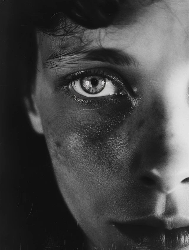 Expressionistic Black and White Portrait from the 80s