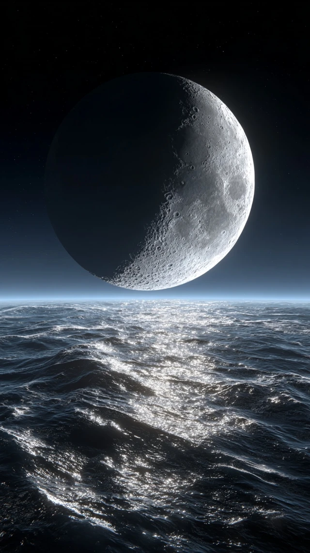 Moonlight Over Ocean A Beautiful Night Scene