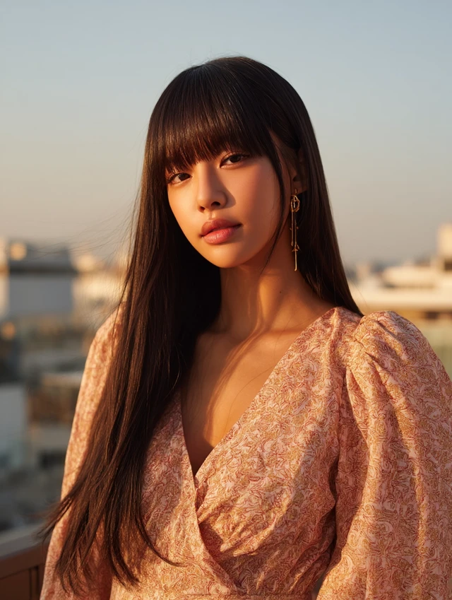 Korean Fashion Model in Seoul Sunlight