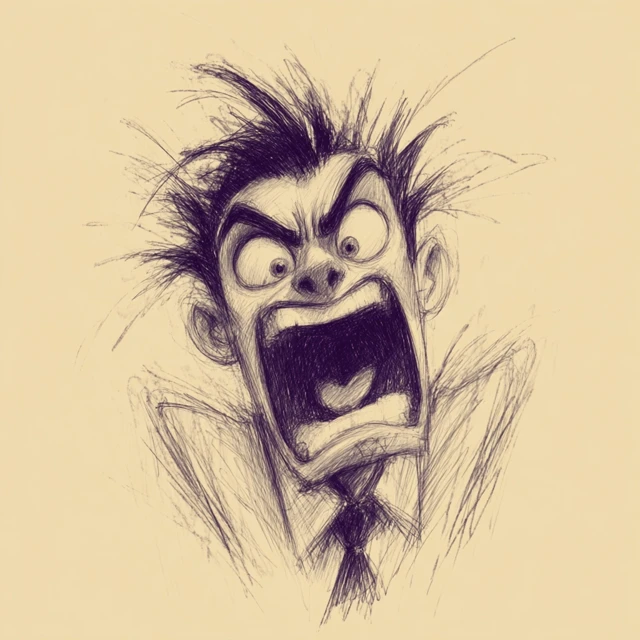 Stressed Out Person Caricature Illustration Art