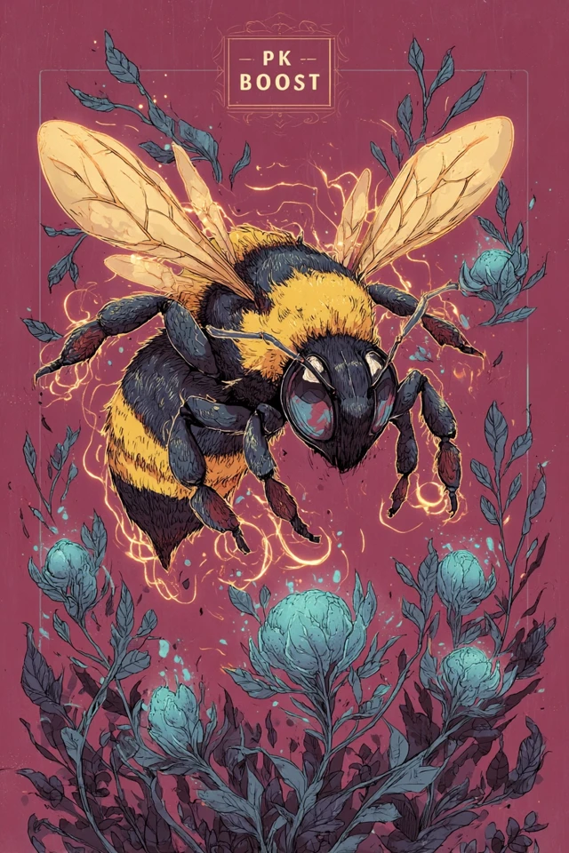 PK BOOST Illustration Bee in Comic Style