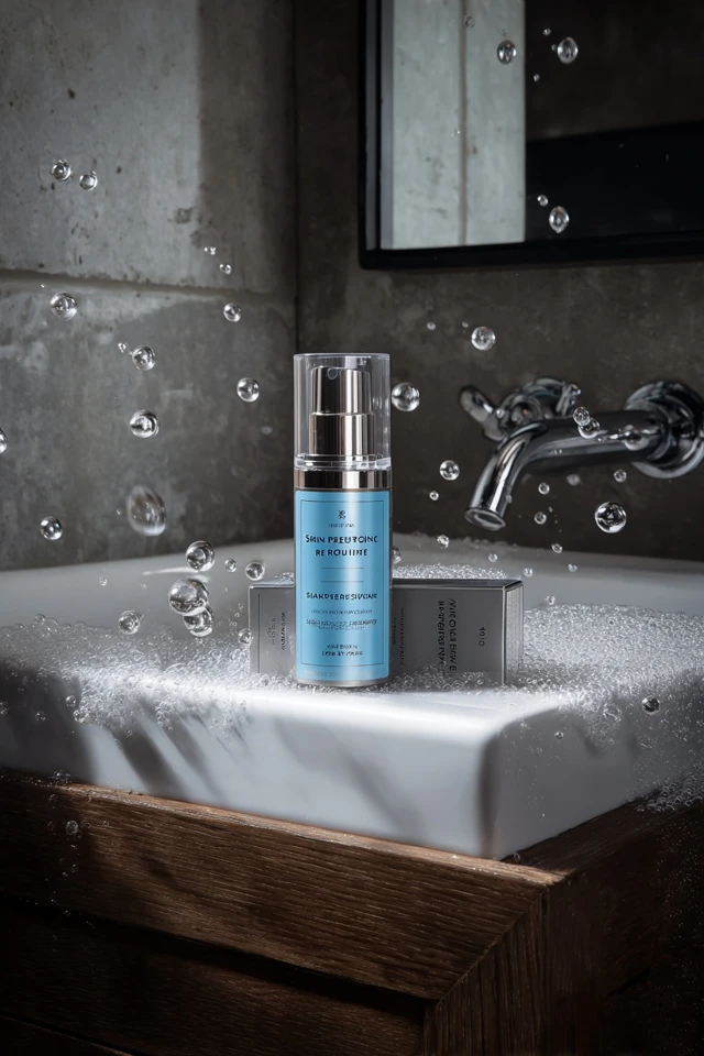 Skin Serum Product Photo Elegant Bathroom Retinol