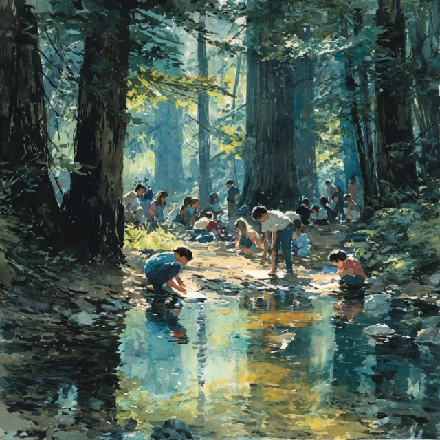 Homeschooling in the Redwood Forest Art