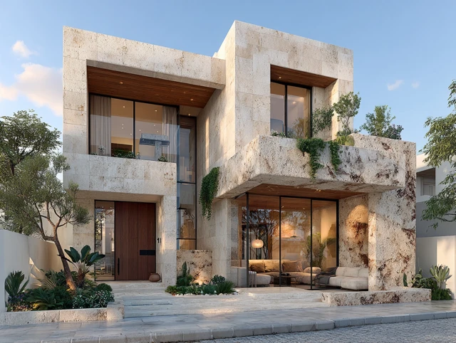 Modern Villa Architecture Design Perspective View