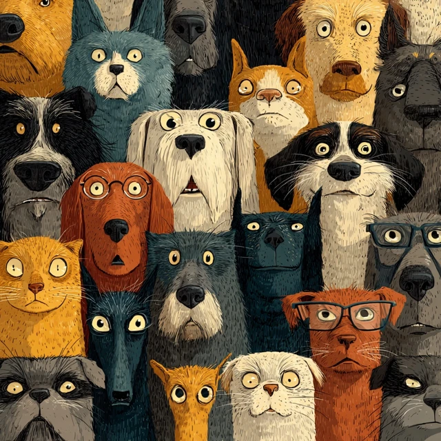 Dog Cat Art Portrait Illustration Animals