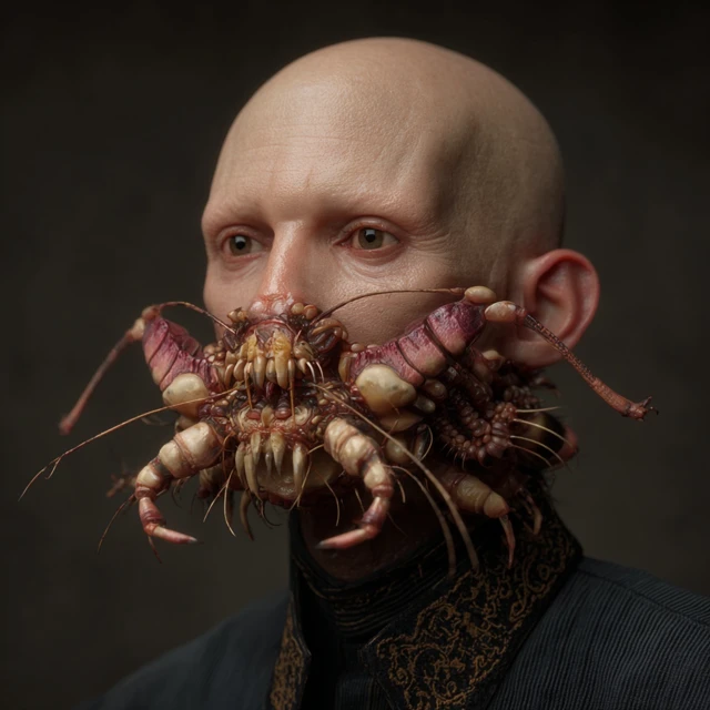 Photorealistic Human with Insectoid Features