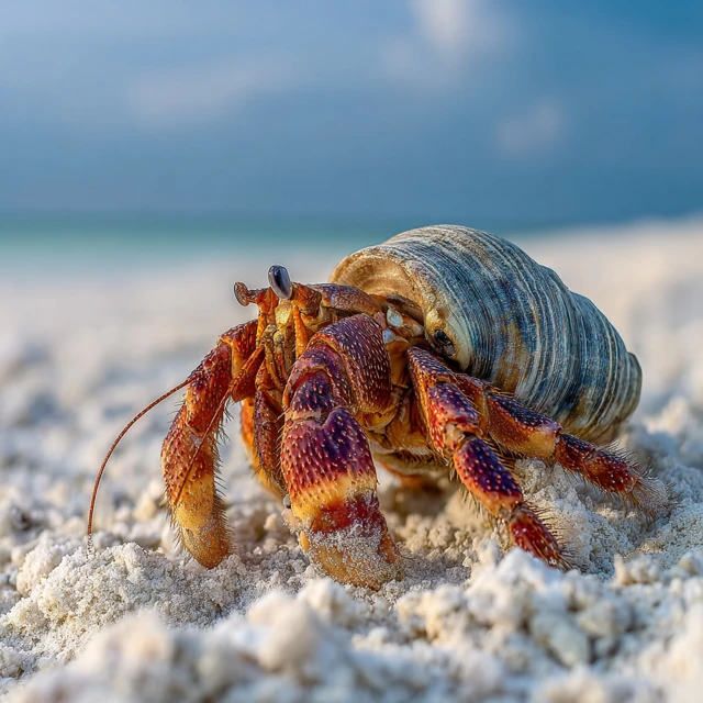 Hermit Crab Photography on a Sandy Beach