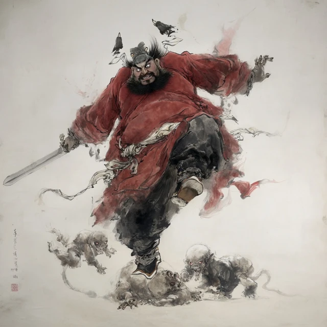 Zhong Kui Demon Hunter Traditional Chinese Art