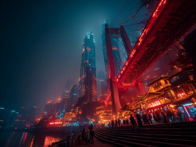 Chongqing Night Cityscape Urban Photography