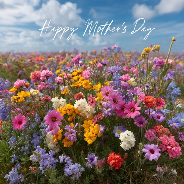 Happy Mothers Day: Colorful Flower Field