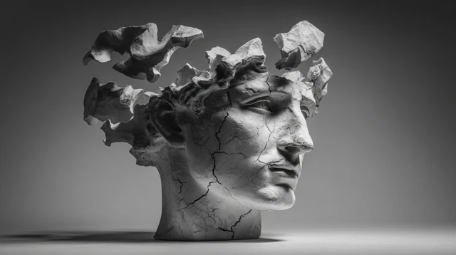 Marble Head Sculpture Mental Overload
