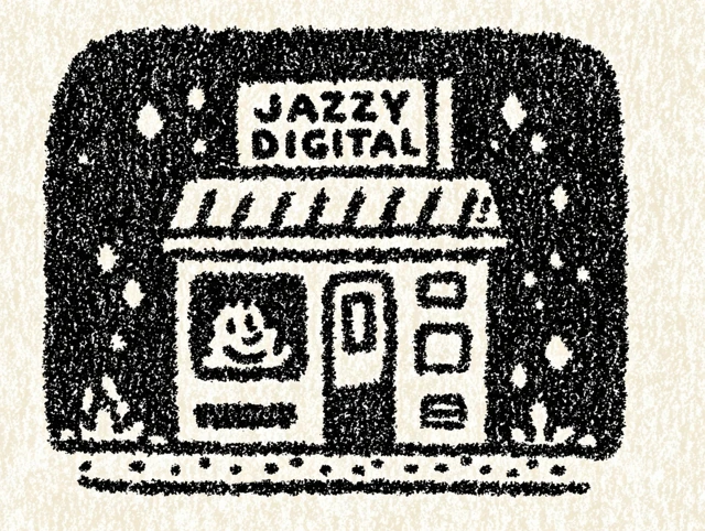 Jazzzy Digital Logo Vintage Diner Cartoon Style
