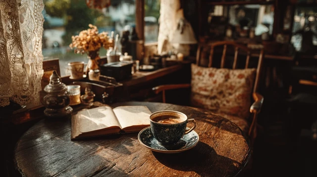 Retro Japanese Coffee Shop Cozy Interior