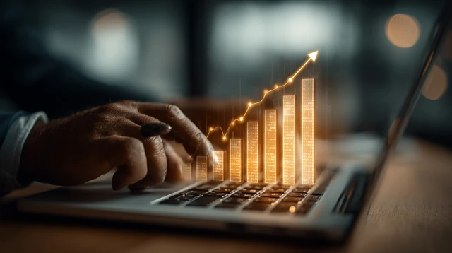 Financial Success Businessman and Growth Chart