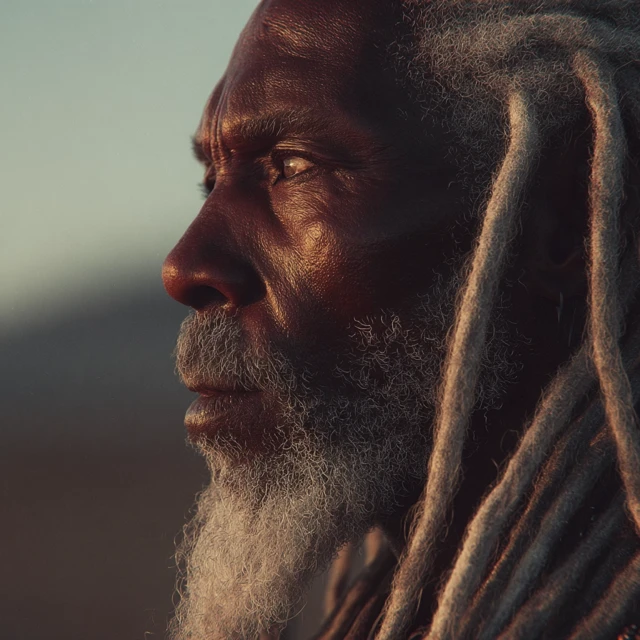 Senegalese Man with Dreadlocks in the Desert
