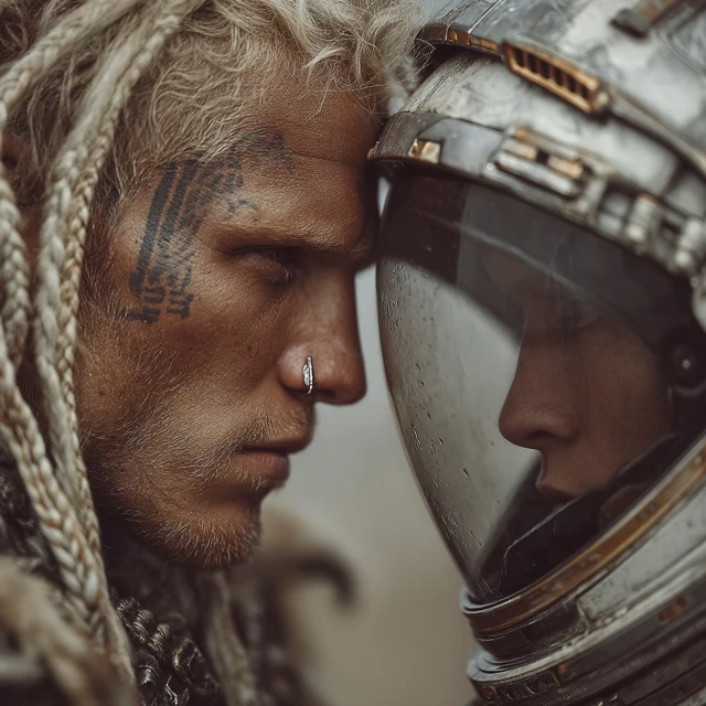 Celtic Warrior vs Astronaut Epic Confrontation