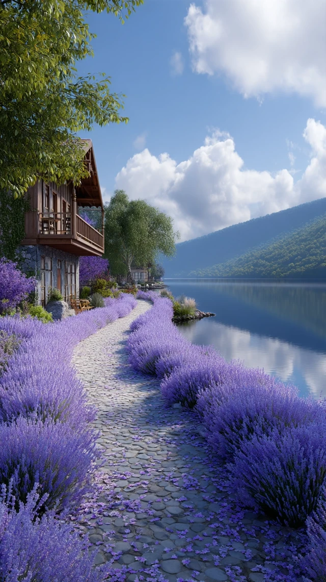 Lakeside Lavender Garden Cottage Tranquility