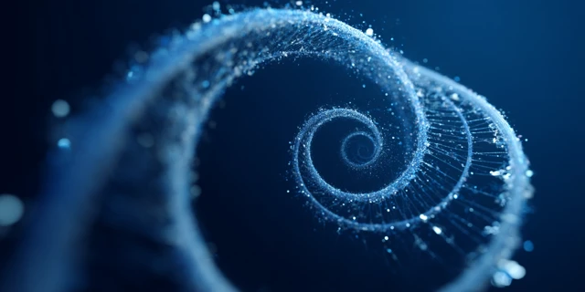 Abstract Spiral Particle Line 3D Rendering