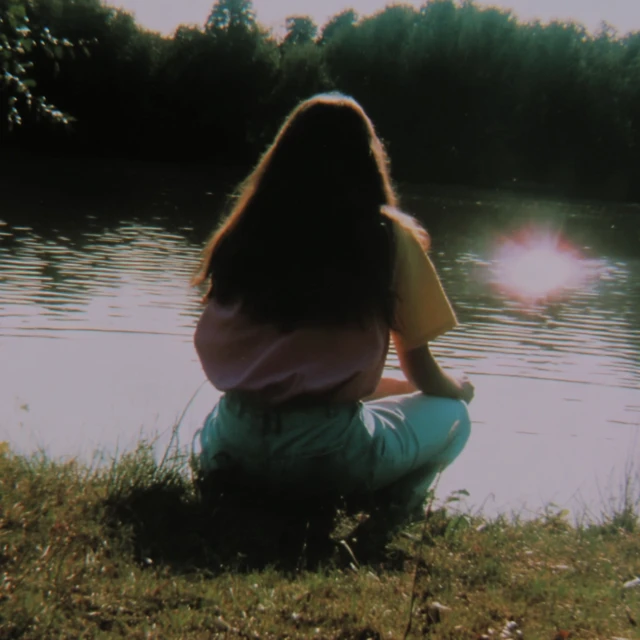Woman by Pond Analog Photography