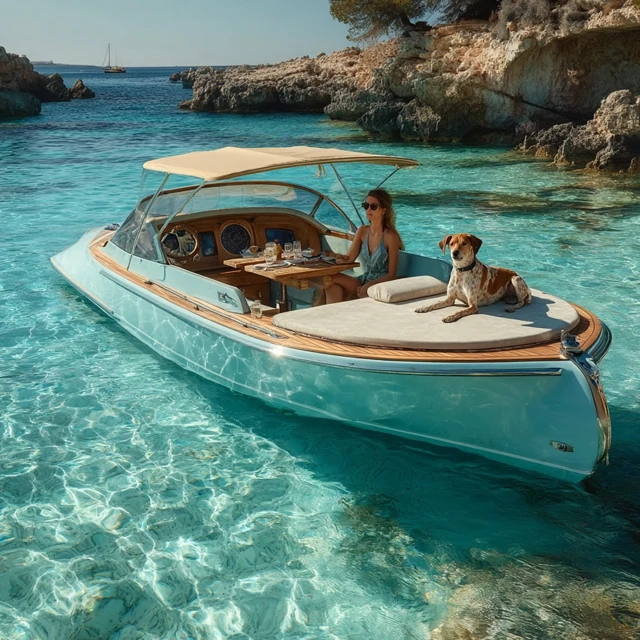 Mediterranean Dayboat Paradise with Dogs Ibiza Waters