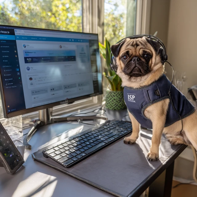 Pug Puppy Tech Support Working From Home
