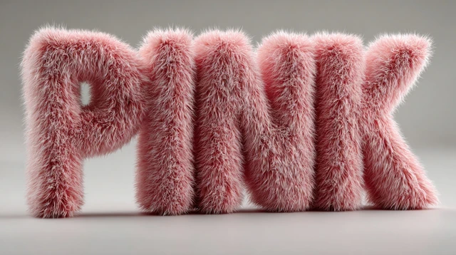 Pink Fur Letter 3D Render Realistic Texture