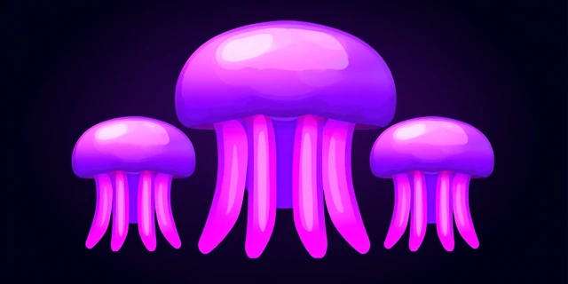 Luminous Jellyfish in the Deep Sea Realistic View