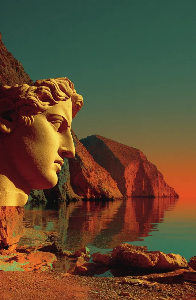 Apollo Statue Golden Shore Photograph