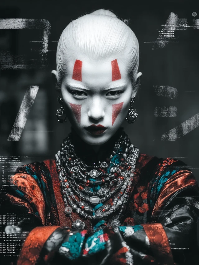 Androgynous Model Kefka Palazzo Inspired Japanese Movie Poster