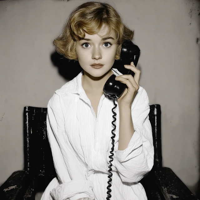 Retro Portrait of a Woman on the Phone