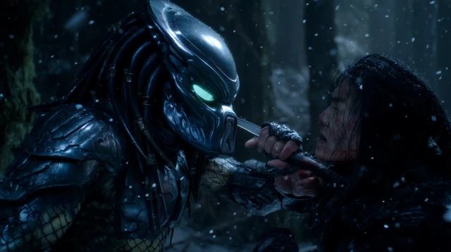 Predator Samurai Fight SciFi Action Scene