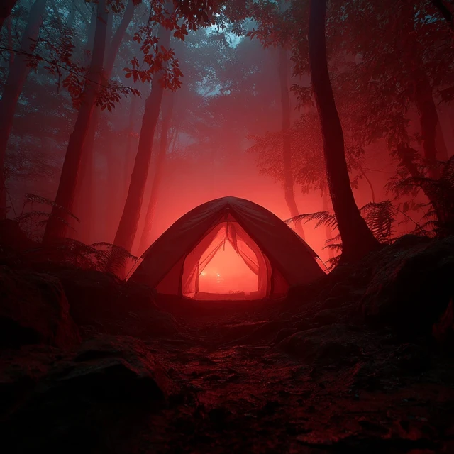 Camping Tent in Red Forest Mystery
