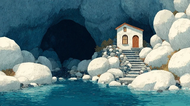 Cave House Illustration Art