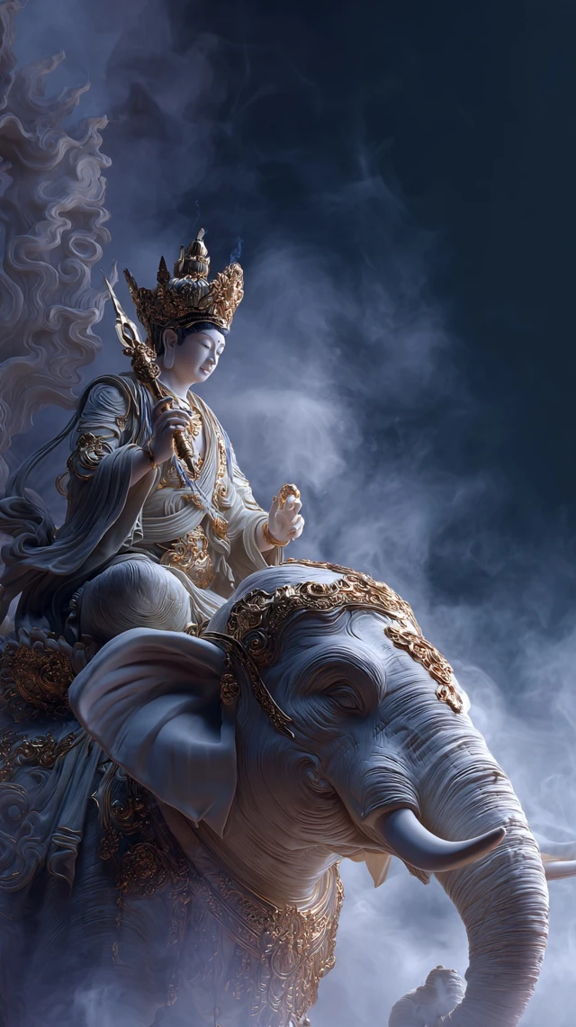 Ancient Chinese Bodhisattva Statue 3D Render